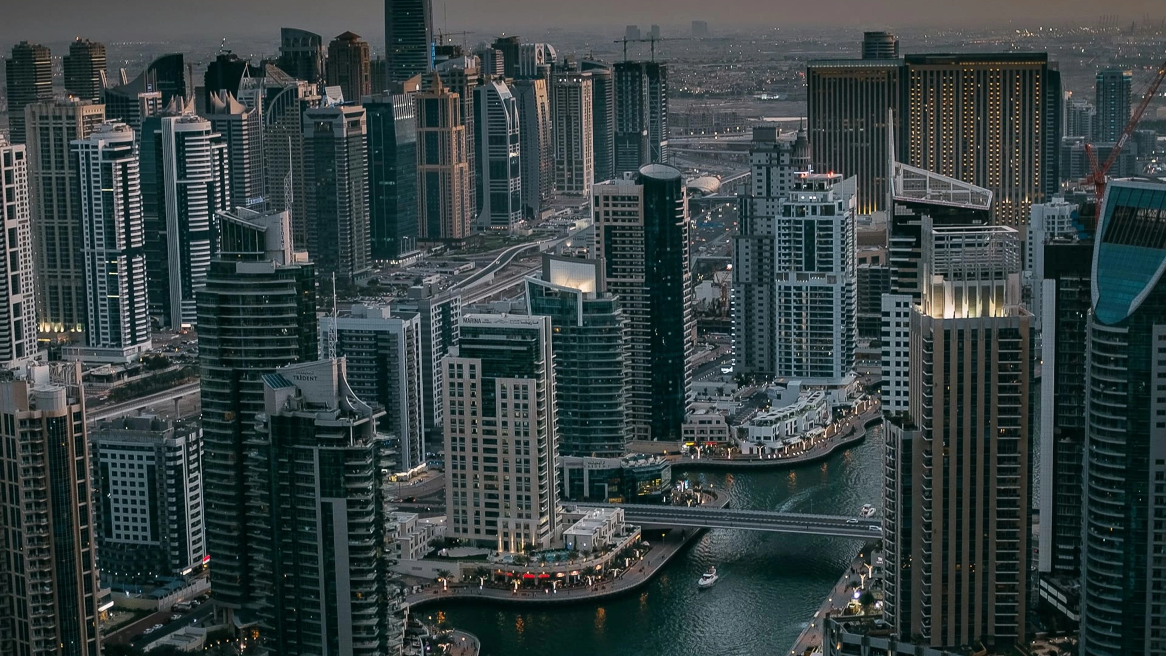 Real view across Dubai Marina