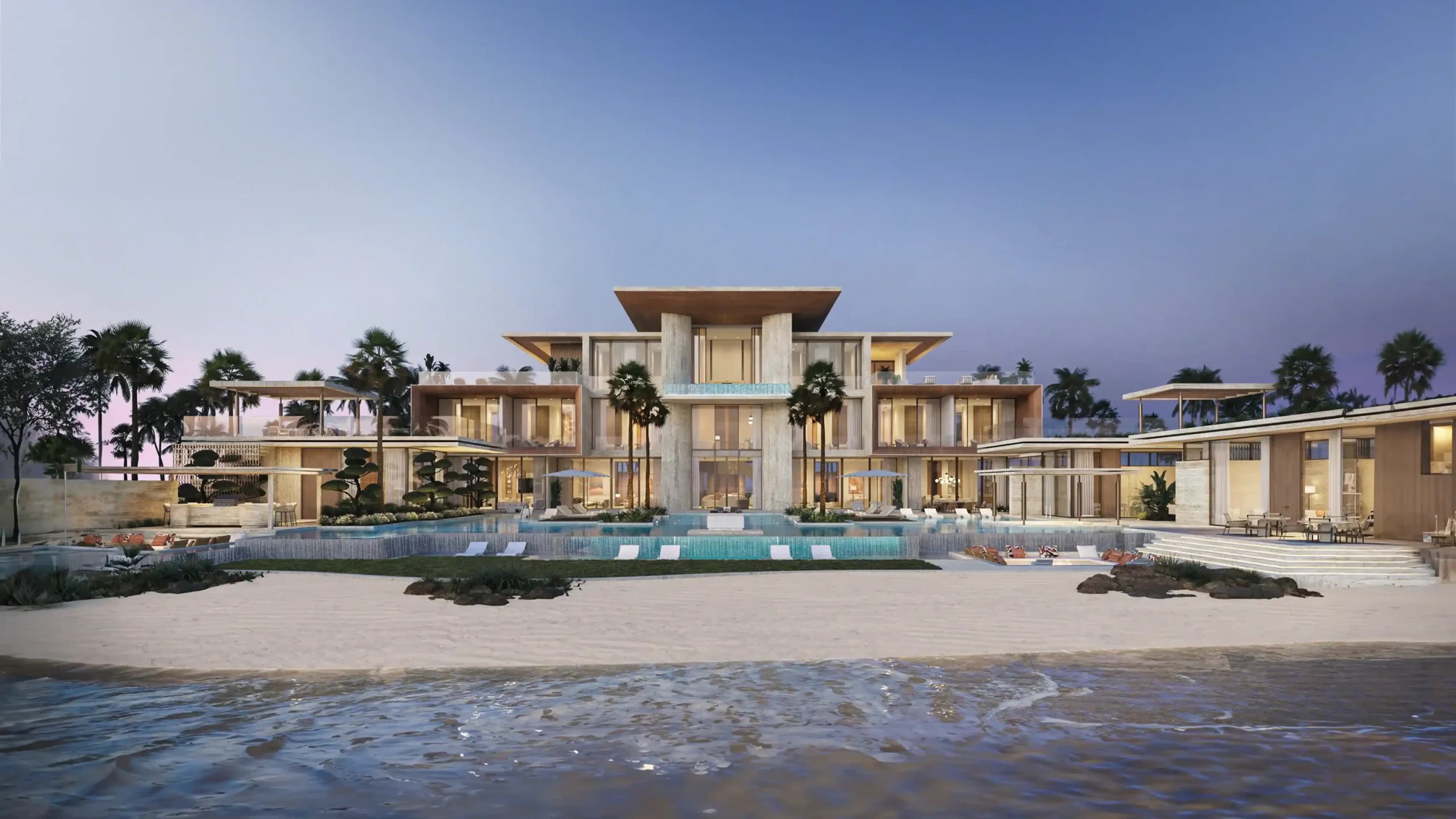 Amali Island villa with landscaped grounds beside the beach