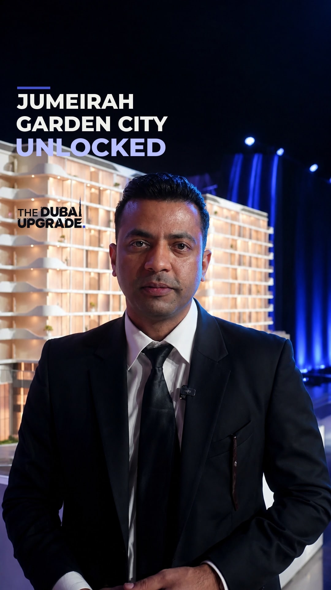 Published Jumeirah Garden City Unlocked Reel cover with Raj facing the camera.