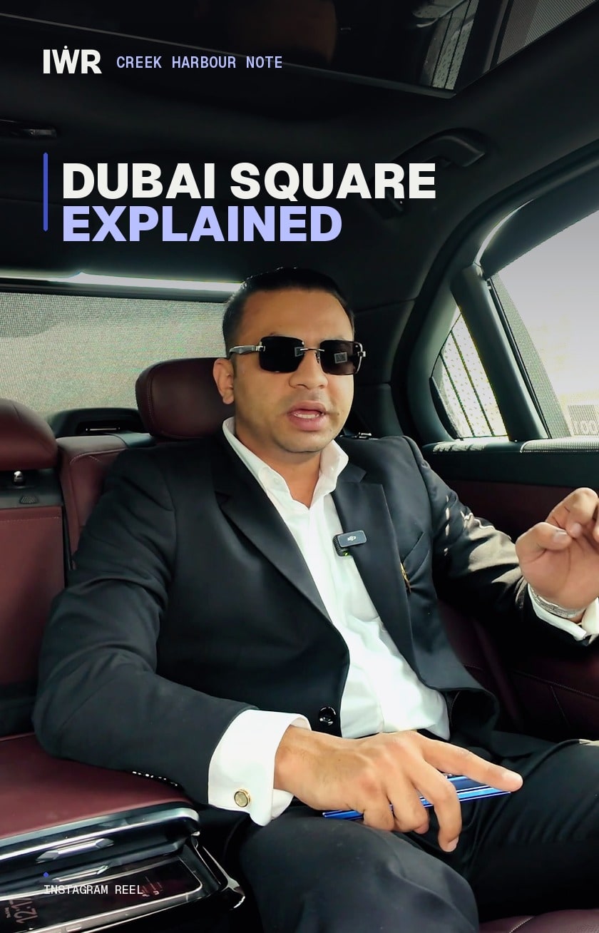 Published Dubai Square Explained Reel cover with Raj speaking from a car.