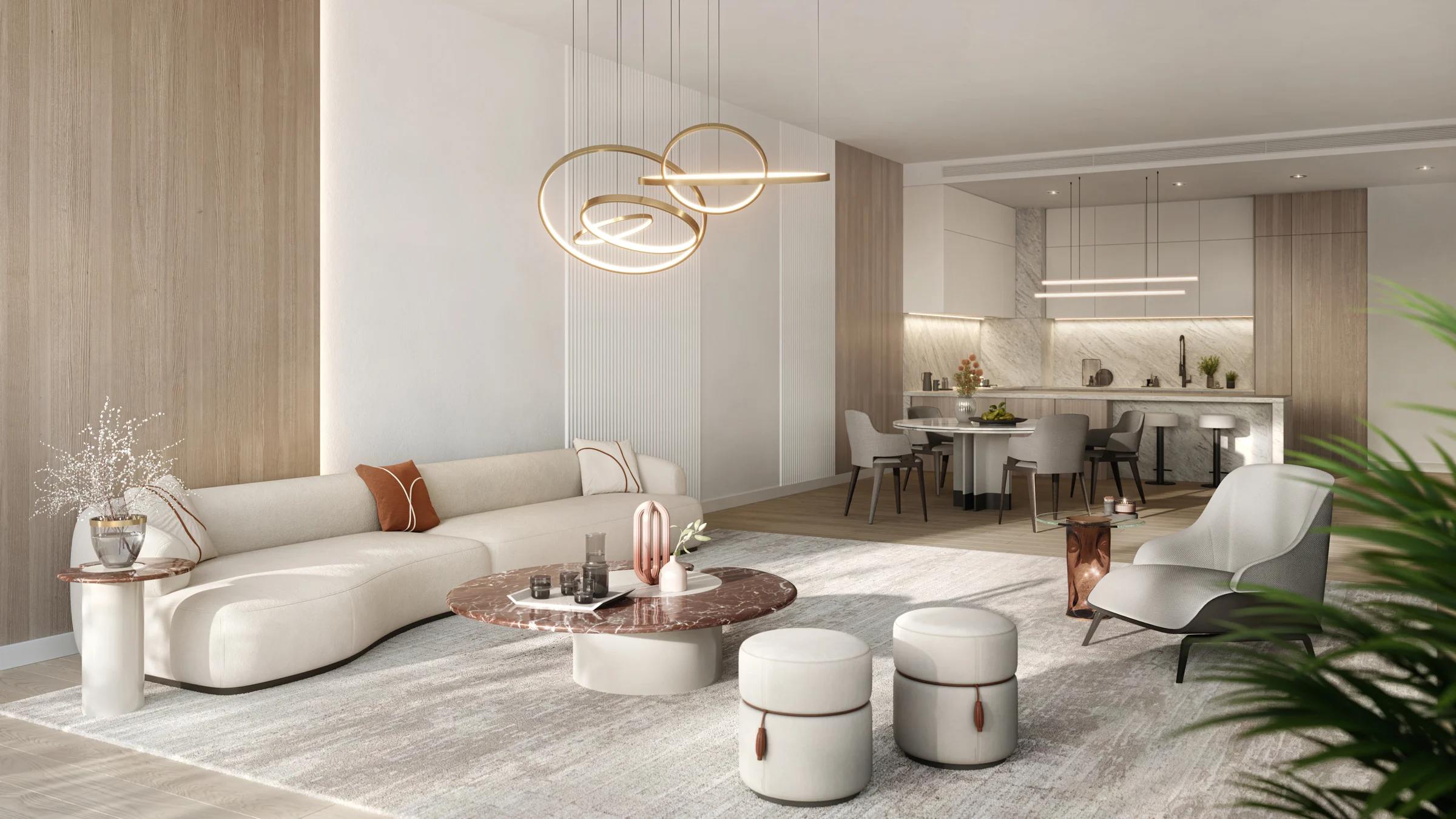 The Residences 2 Bed Living & Dining · BEYOND developer visualisation